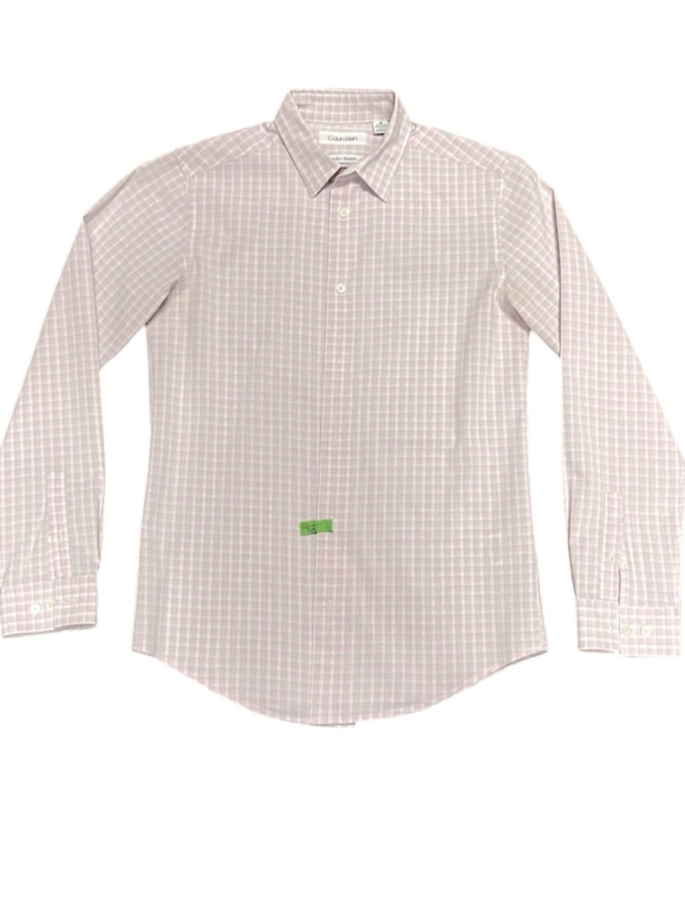 Calvin Klein - youth dress shirt - size 14 - pink and grey checked - like new